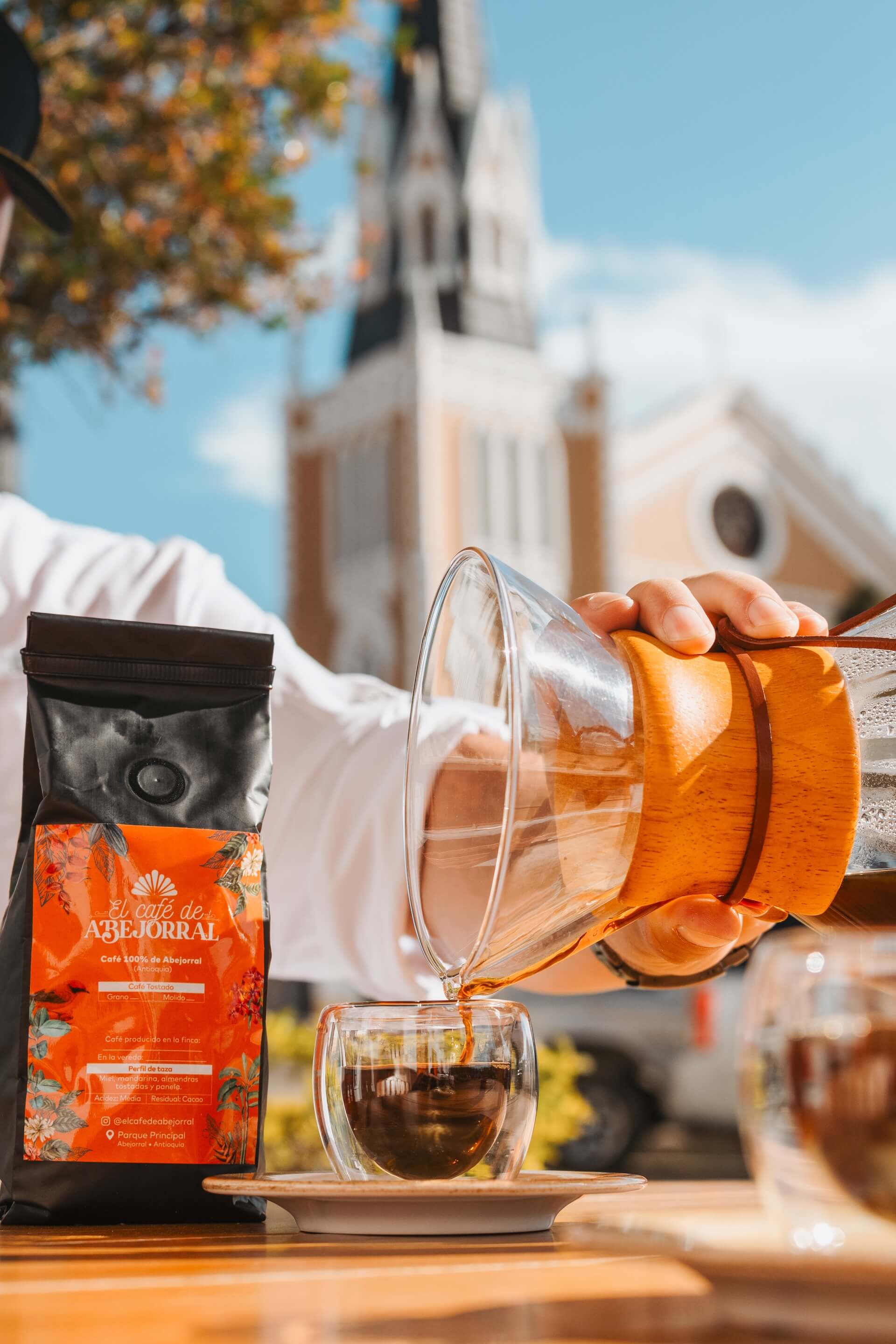 Café preparado en taza
